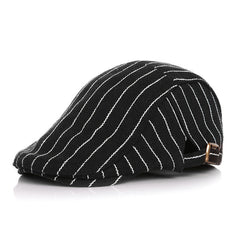 Baby's Striped Cap With Tweed In Spring And Autumn And Winter