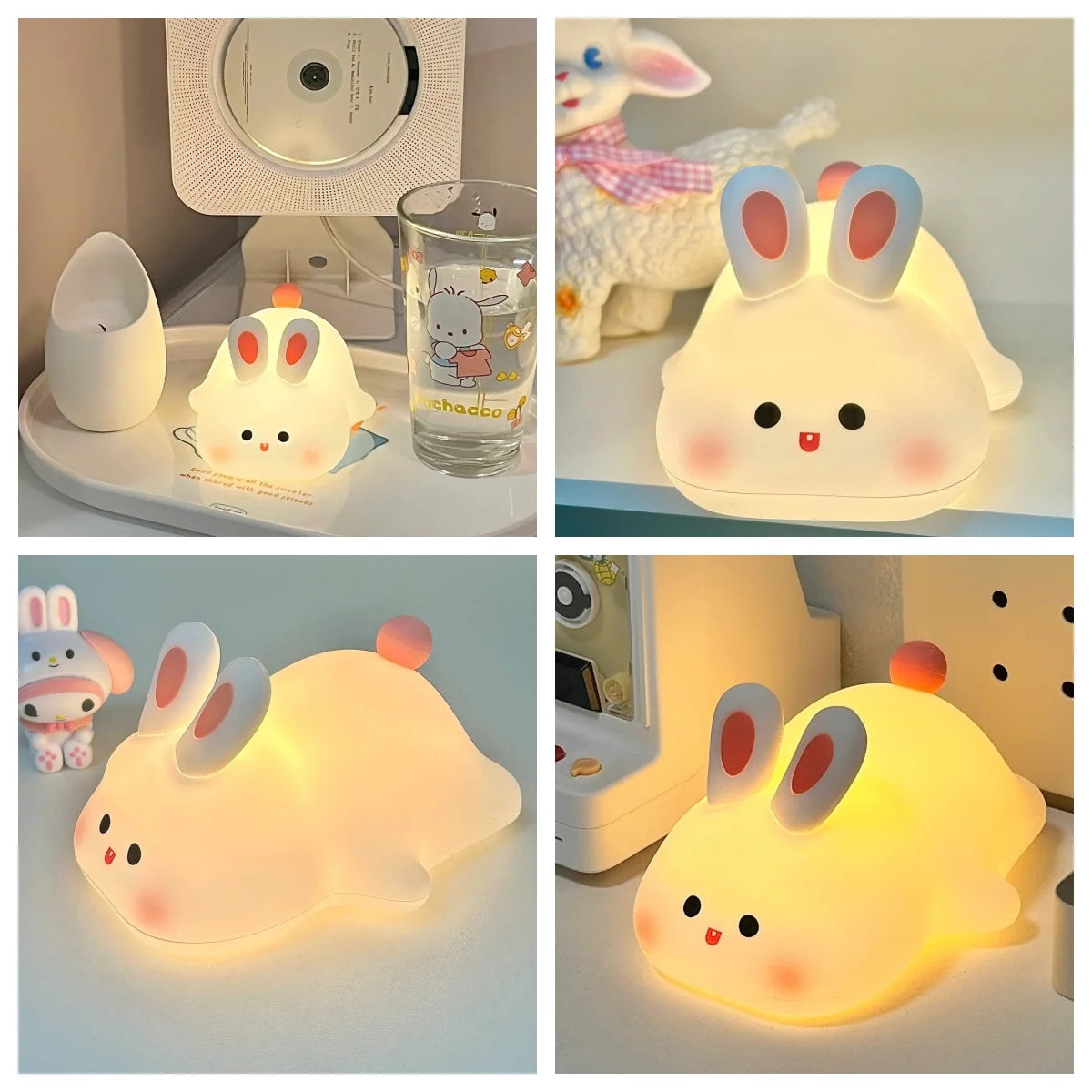 Cute Rabbit-shaped USB Rechargeable Silicone Night Light