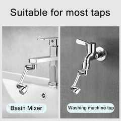 Rotation Faucet Extender Washbasin Robot Arm Tap Dual Mode Sprayer Head Bathroom Splash Proof Swivel Faucet