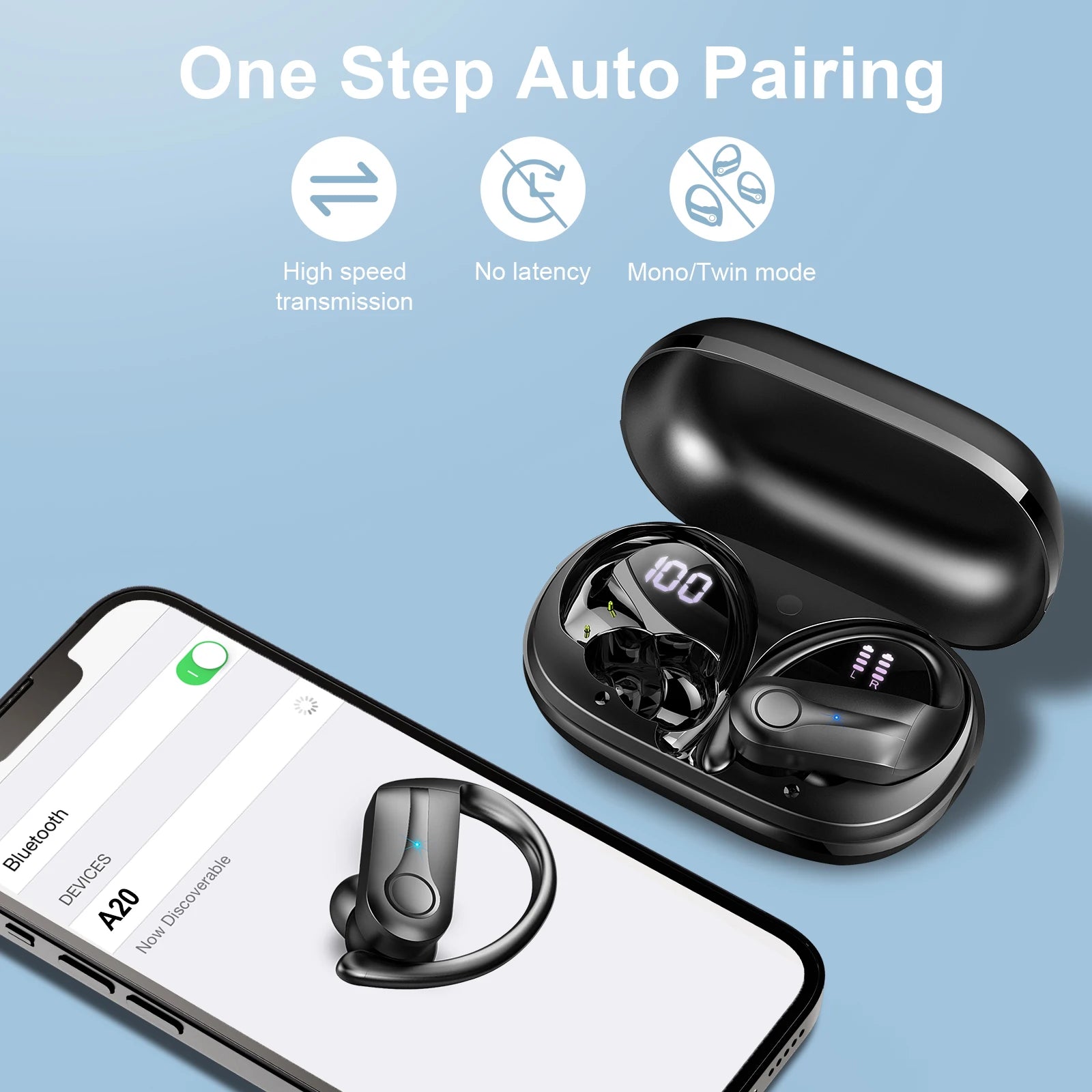 Wireless Earbuds, Bluetooth 5.3 Earbuds Stereo Bass