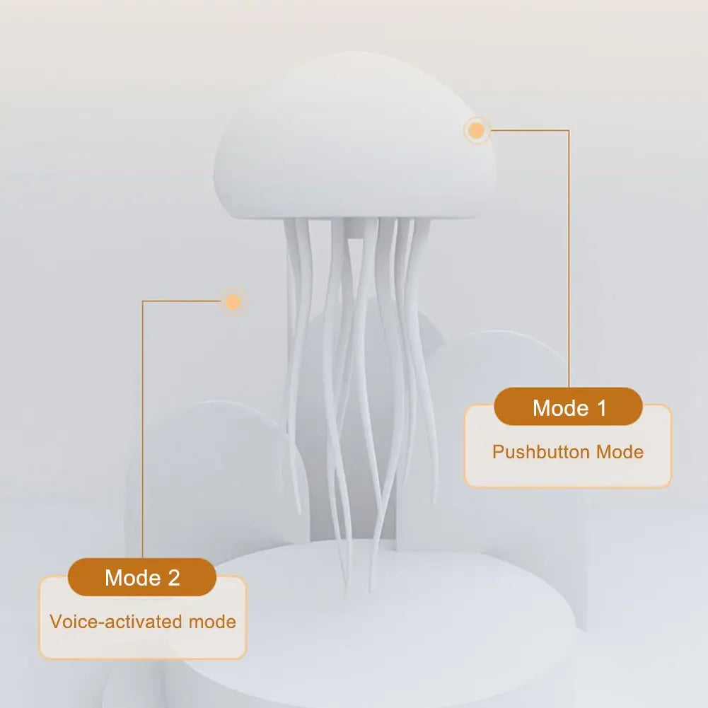 Cartoon Dancing Jellyfish Night Light RGB Gradient Cute Jellyfish Bedside Lamp Voice Control Type-C Charging LED Night Lamp