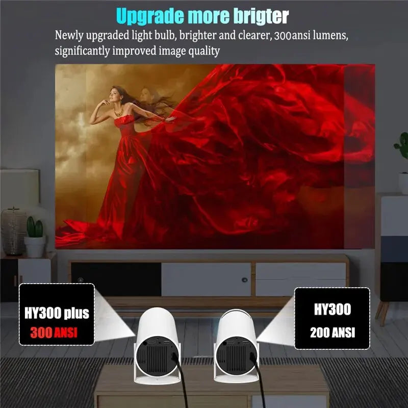 DITONG HY300 Plus HD Projector Portatil 4K 1280x720P Android Wifi LED Video