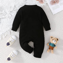 Newborn Baby Clothes 0 to 18 Months Cartoon Bear Tiny Button Onesies For Baby Boy Long Sleeve Infant Romper Toddler Jumpsuit