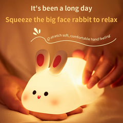 Cute Rabbit-shaped USB Rechargeable Silicone Night Light