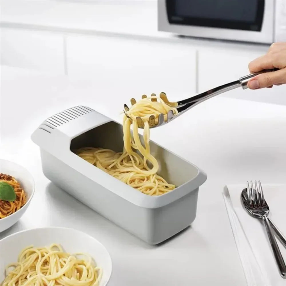 Microwave Noodles Pasta Cooker With Strainer Eco-Friendly Plastic Spaghetti Vegetable Steamer Dishwasher Kitchen Accessories