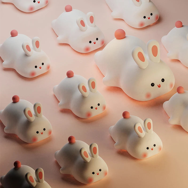 Cute Rabbit-shaped USB Rechargeable Silicone Night Light