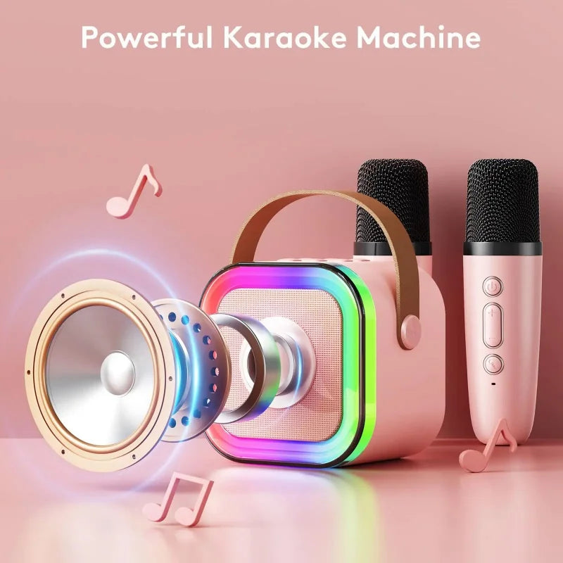 K12 karaoke machine with 1-2 wireless microphones portable 5.3 PA Bluetooth speaker system