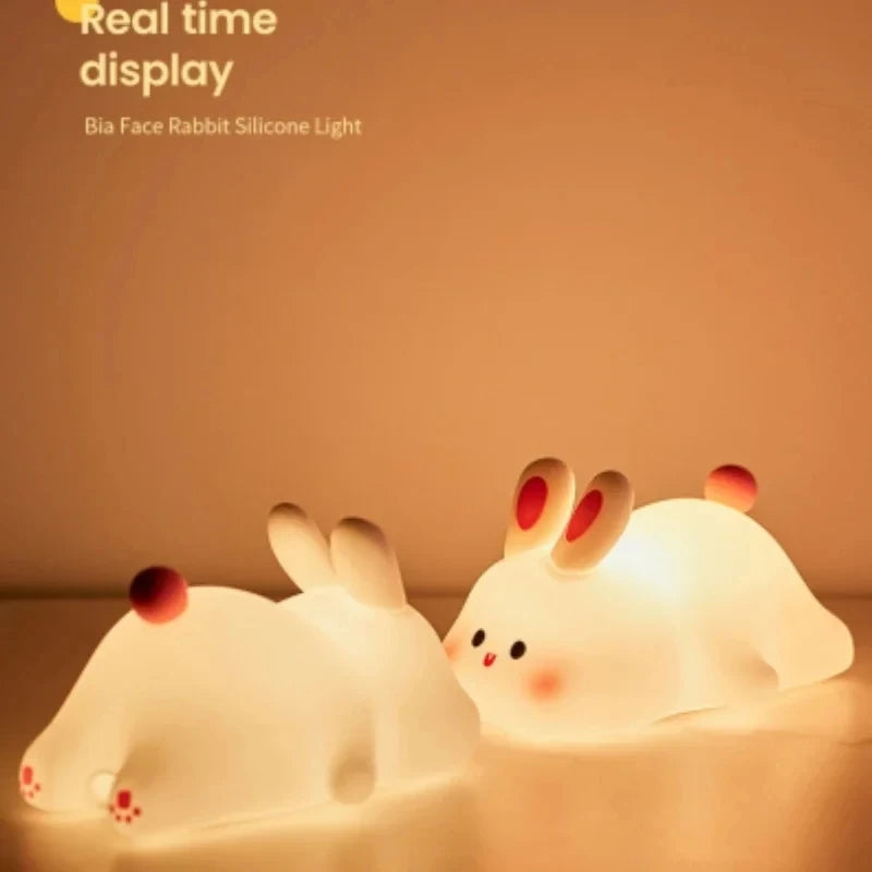 Cute Rabbit-shaped USB Rechargeable Silicone Night Light