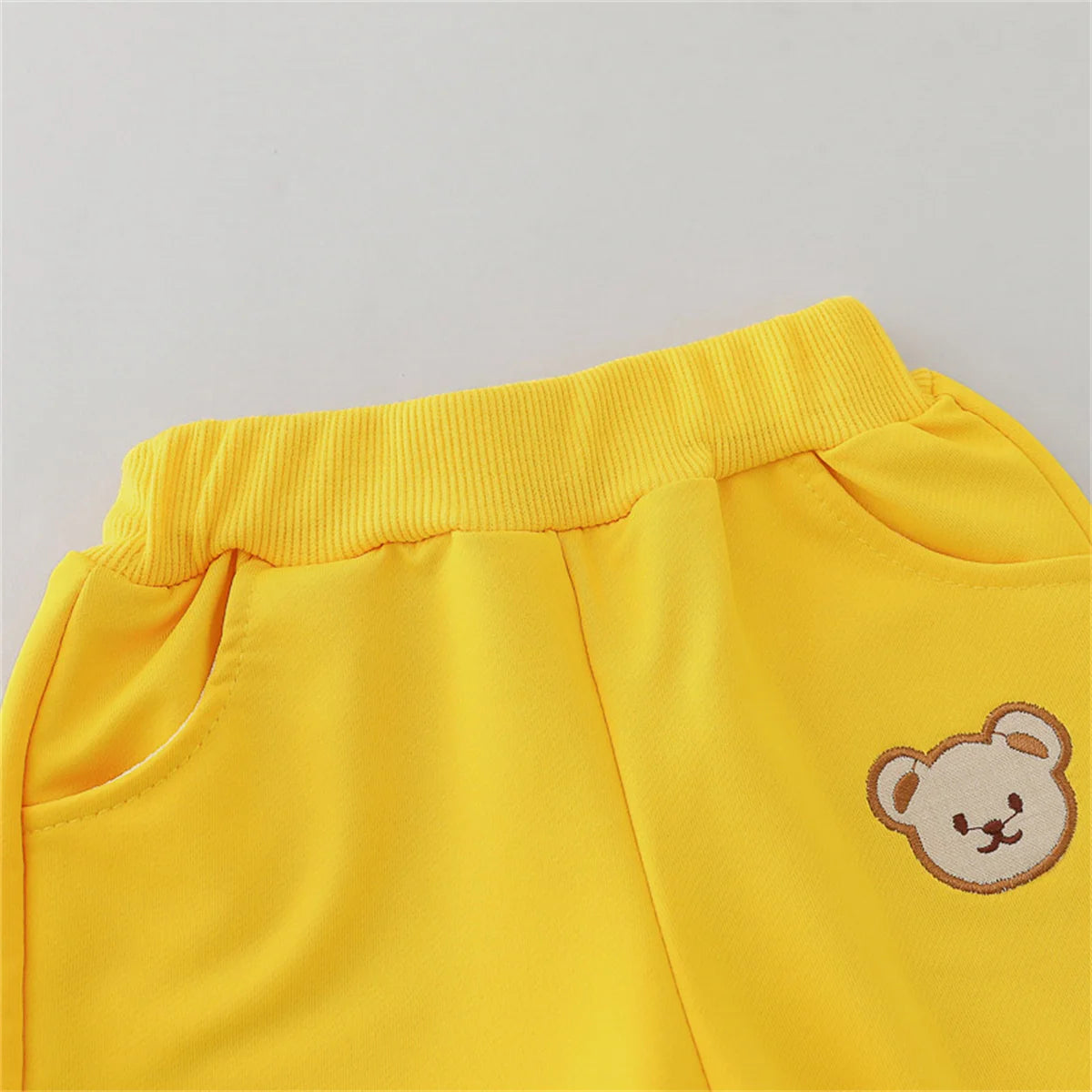 Children's Set Spring and Autumn Simple Little Bear Head Round Neck Long Sleeve Pants