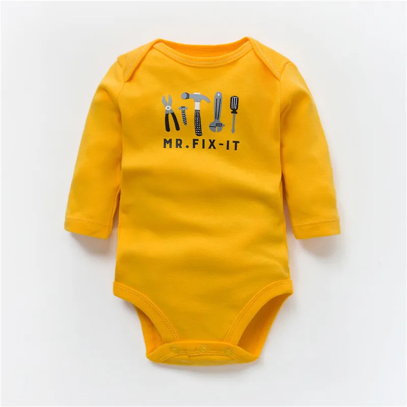 New Fashion Newborn Cartoon Long Sleeve Baby Boy Bodysuits Soft 100%Cotton Baby Clothes Set Infant  Jumpsuit