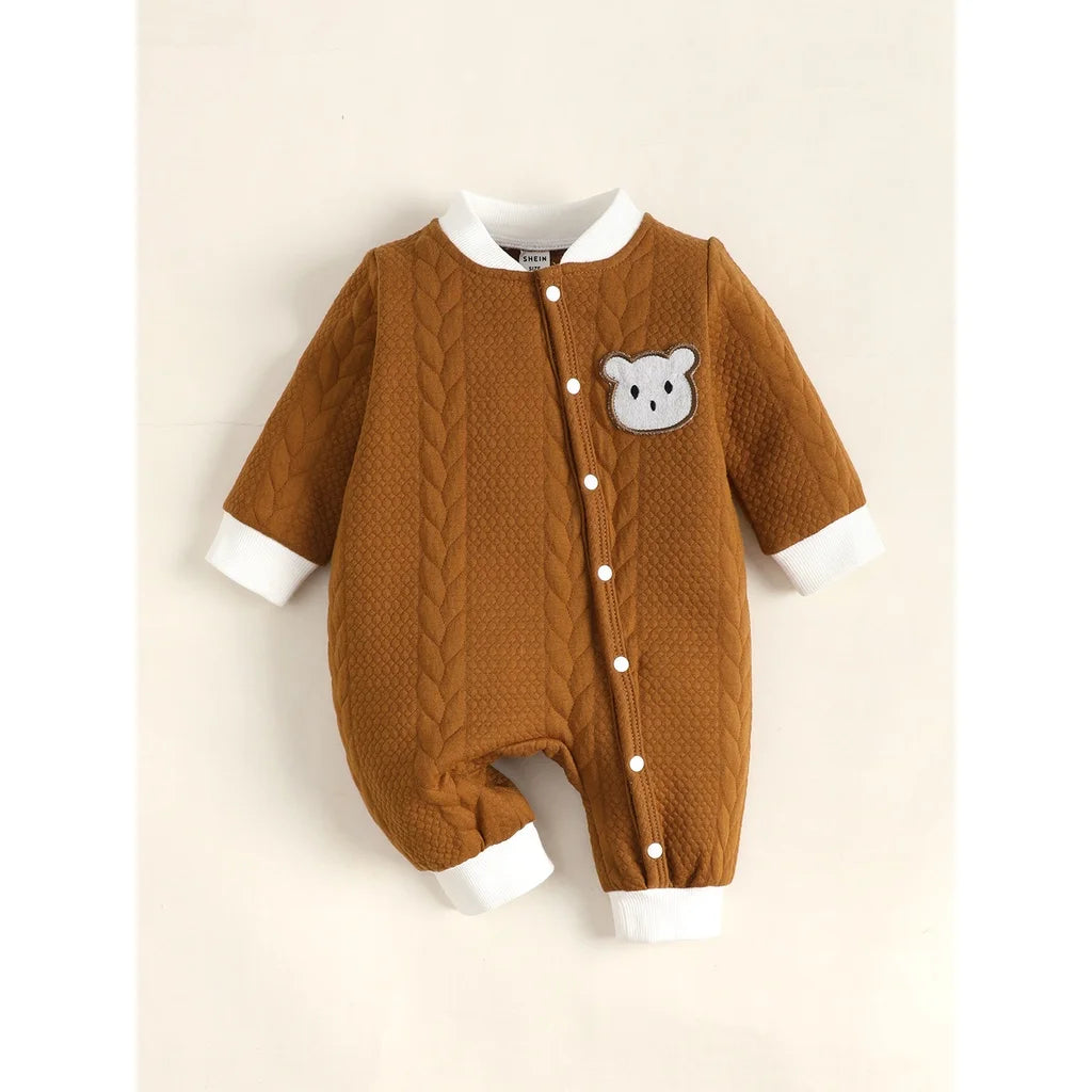 Months Newborn Baby Boy Clothes Baby Girl Romper Bear Knitted Long Sleeves Bodysuit Infant Baby Boy Jumpsuit Outfit