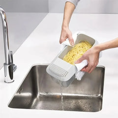 Microwave Noodles Pasta Cooker With Strainer Eco-Friendly Plastic Spaghetti Vegetable Steamer Dishwasher Kitchen Accessories