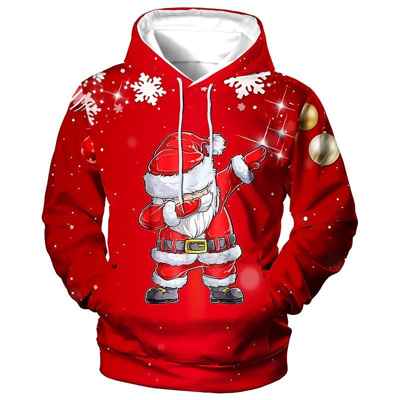 Men's Fashion Casual Printing Christmas Hoodie